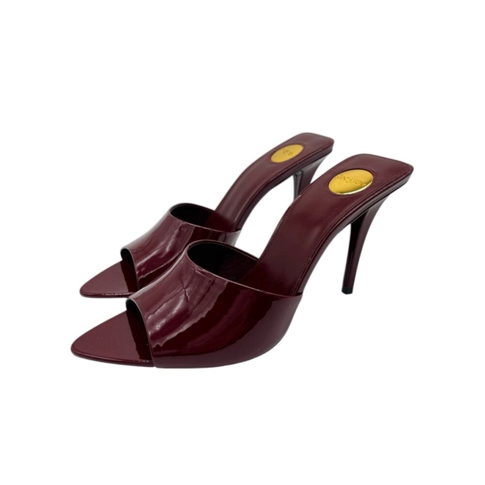 Saint Laurent Romy heeled Mules Patent Leather Stiletto Bordeaux - 38 (US 8) - Picture 2 of 13